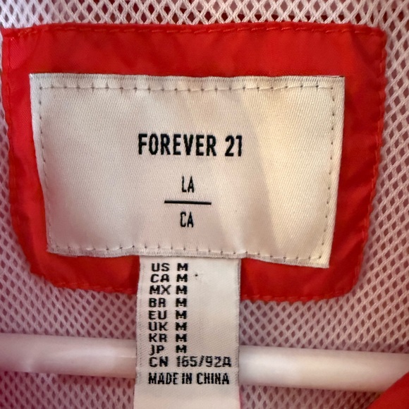 Forever 21 Red and White & Blue “Good Times” Windbreaker Jacket - Picture 4 of 4